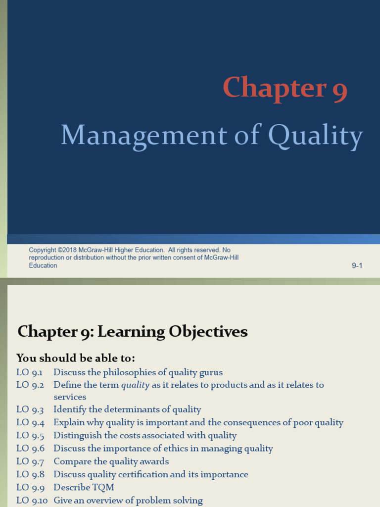 Stevenson - 13e - Chapter - 9 Revised | PDF | Six Sigma | Quality ...