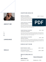 Dark Blue and White Minimalist Resume