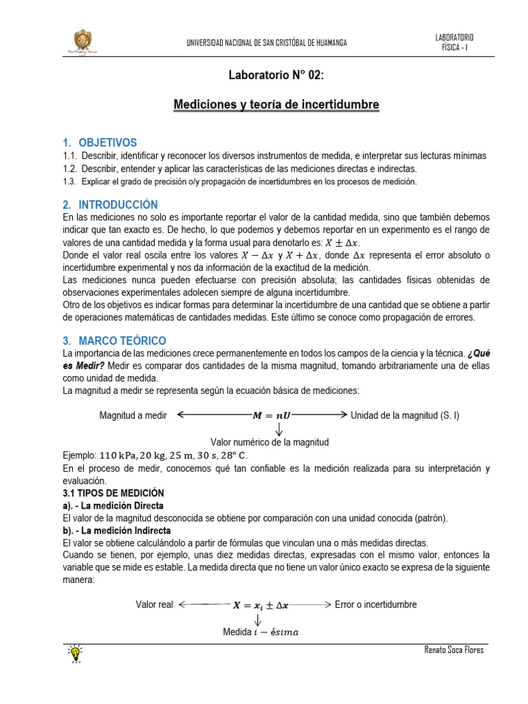 Mediciones y Teoría de Incertidumbre | PDF | Medición | Incertidumbre