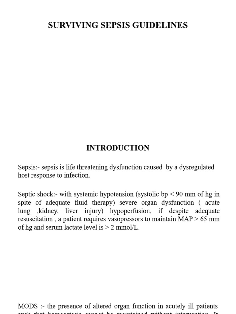 SURVIVING SEPSIS PDF Sepsis Shock (Circulatory)