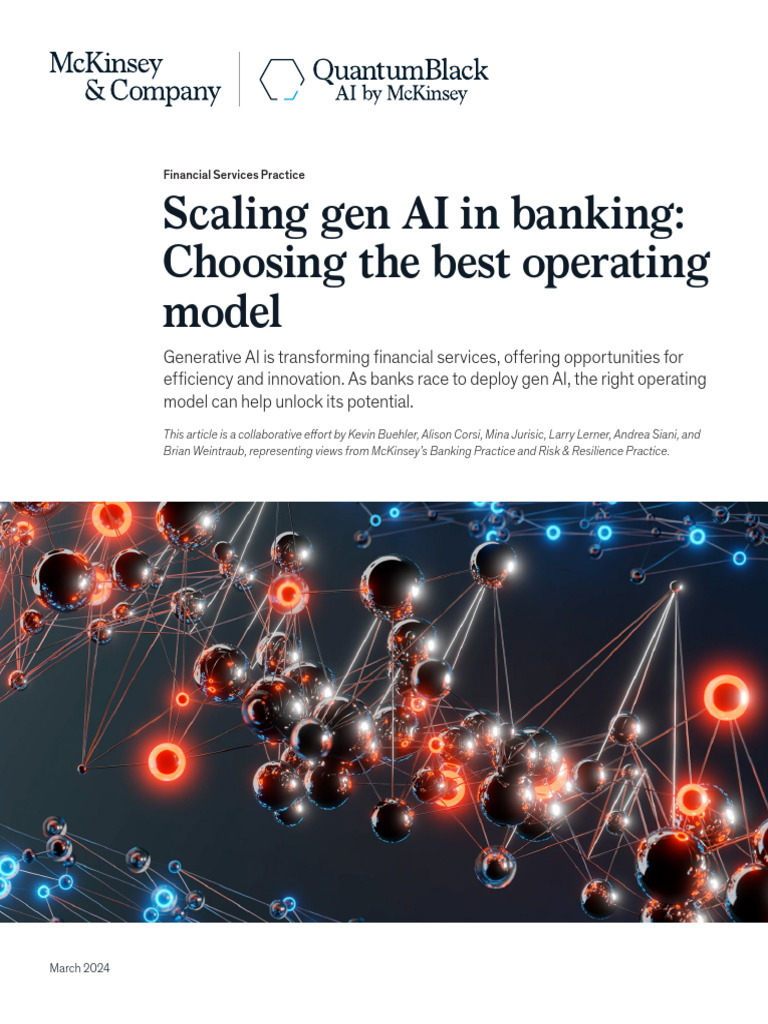 Mckinsey Scaling Gen Ai in Banking Choosing The Best Operating Model ...