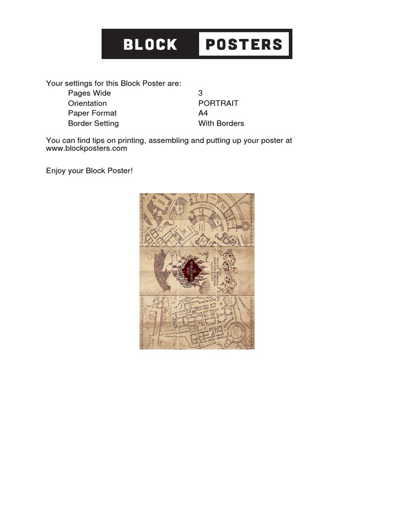 Block Poster Printing Settings Guide | PDF