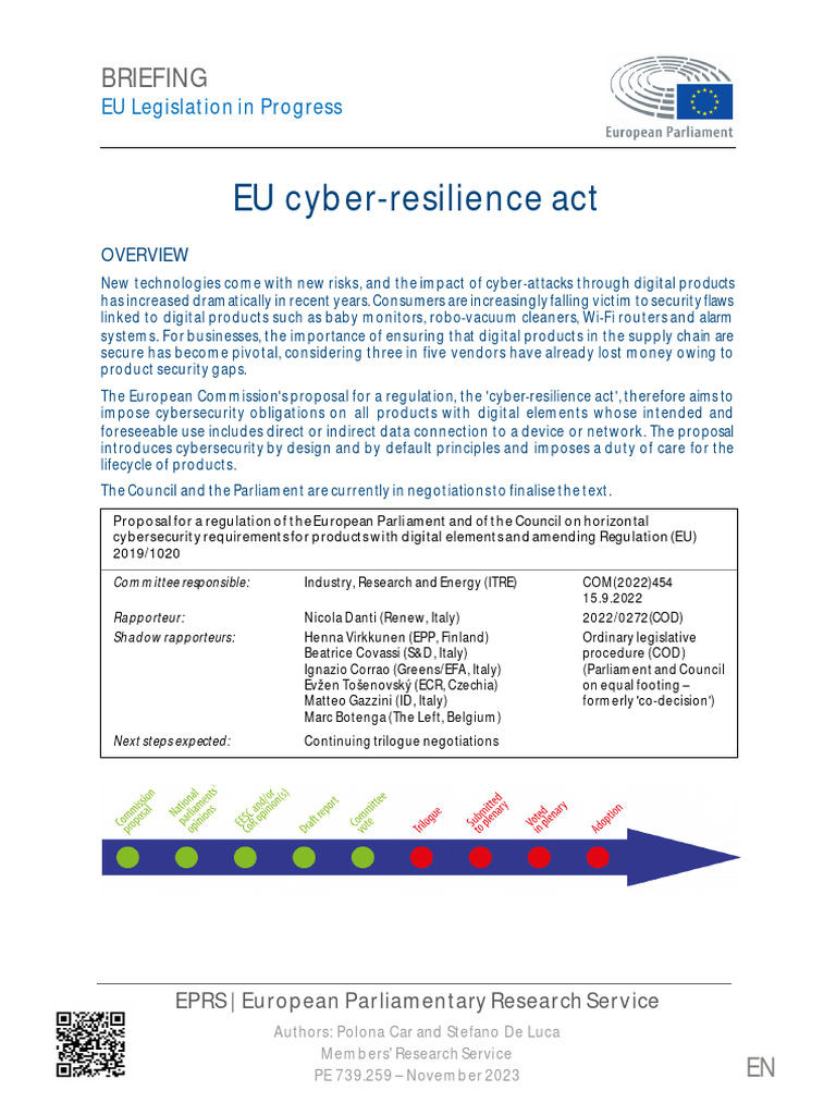 EU Cyber-Resilience Act Overview | PDF | Computer Security | Security