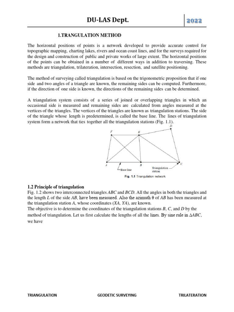 Triangulation Methods in Geodetic Surveying | PDF | Surveying | Logarithm