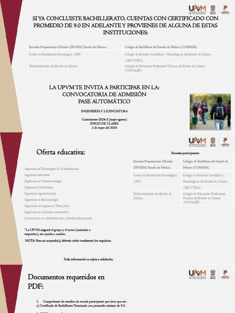 UPVM CONV2024-2LicenciaturaPaseAuto | PDF