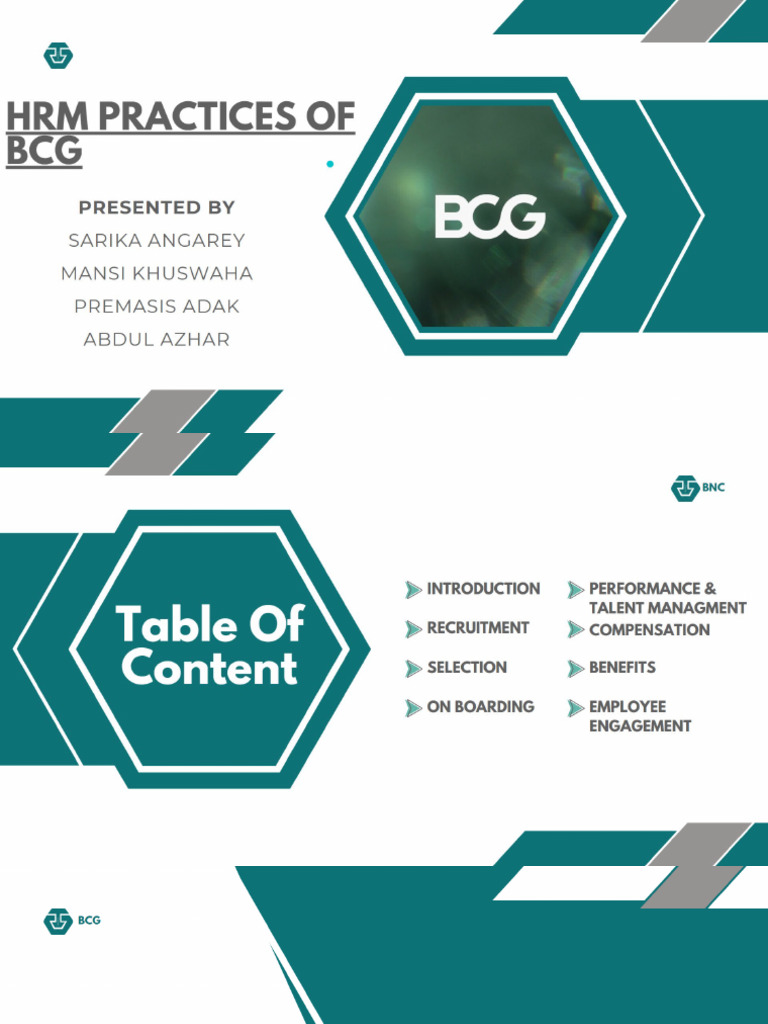 BCG's HR Principles and Talent Focus | PDF