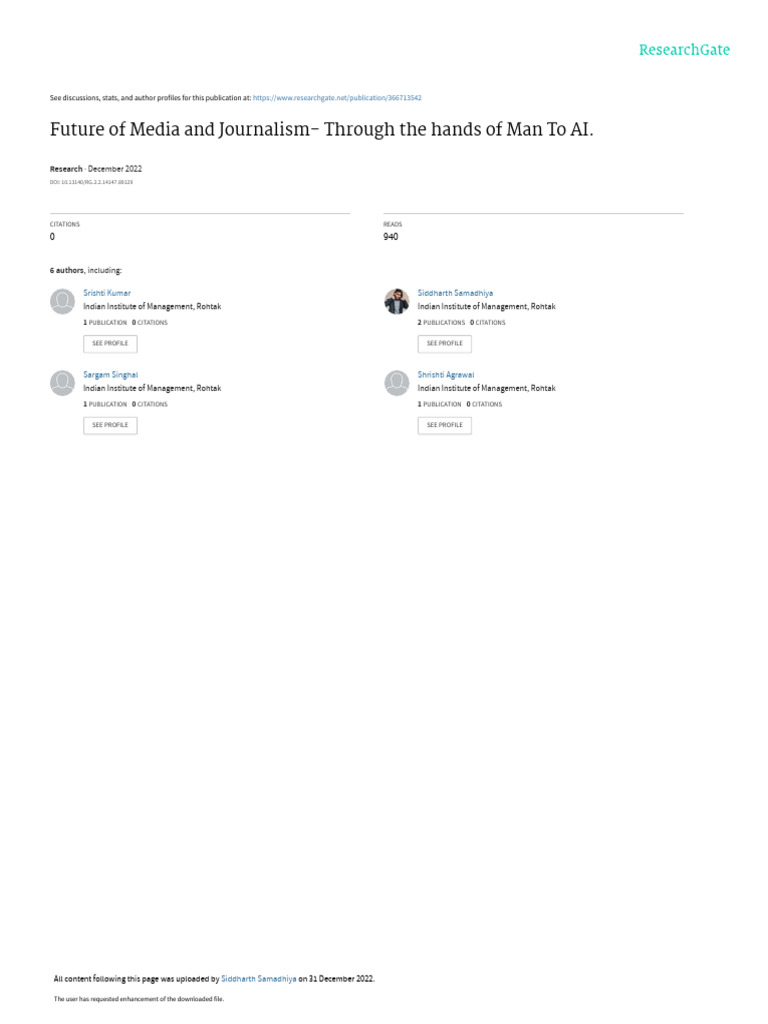 Future of AI in Journalism Insights | PDF | Artificial Intelligence ...