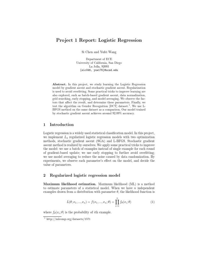 Logistic | PDF | Matrix (Mathematics) | Logistic Regression