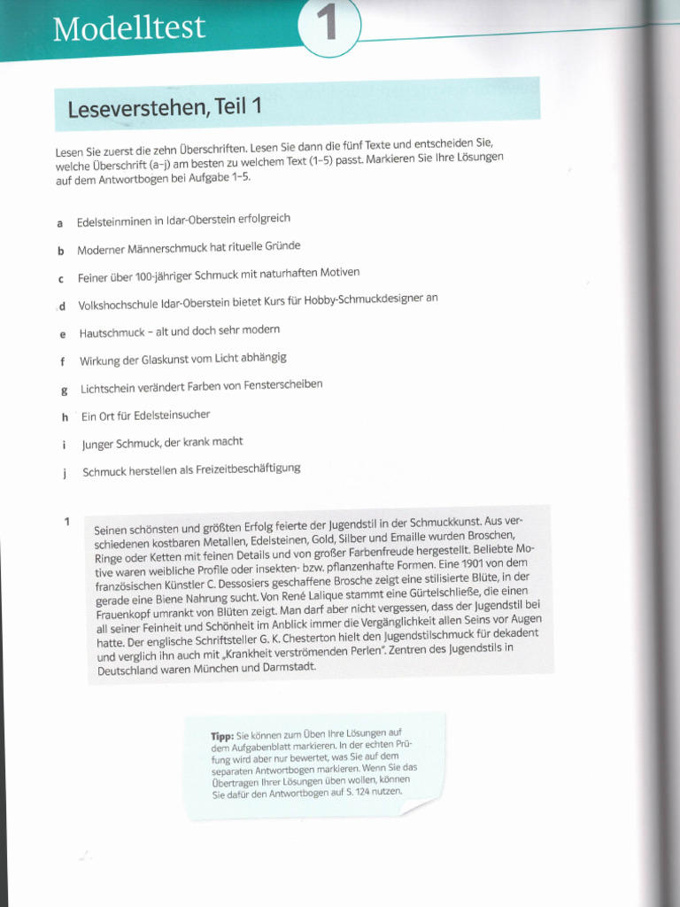 Telc Modelltest1 | PDF