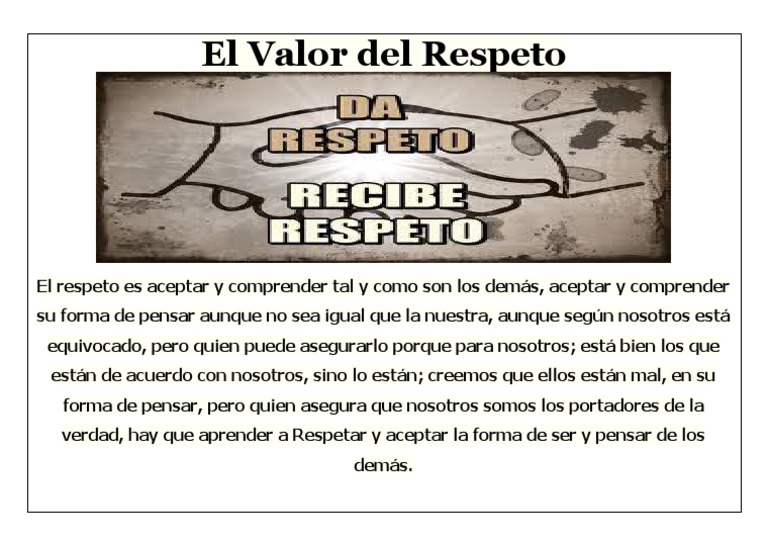El Valor del Respeto y la Aceptación | PDF