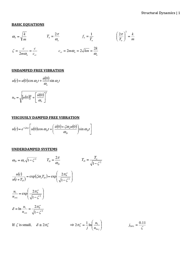 Structural Dynamics: Vibration Analysis | PDF | Damping | Continuum ...