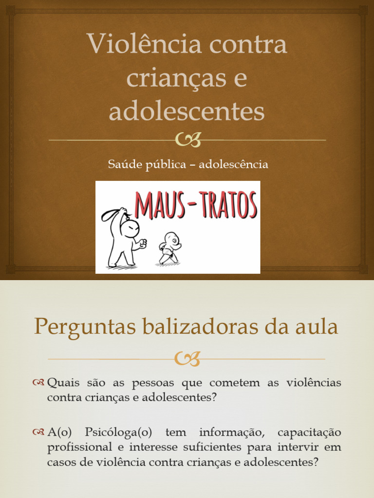 Violência Contra Crianças e Adolescentes | PDF | Violência | Família