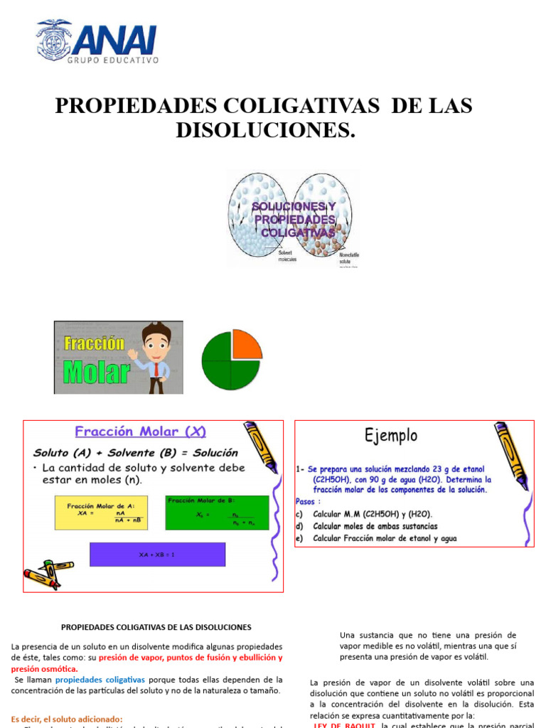 Propiedades Coligativas de Las Soluciones | PDF | Física Aplicada e ...