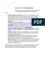 Applications of The First Law of Thermodynamics