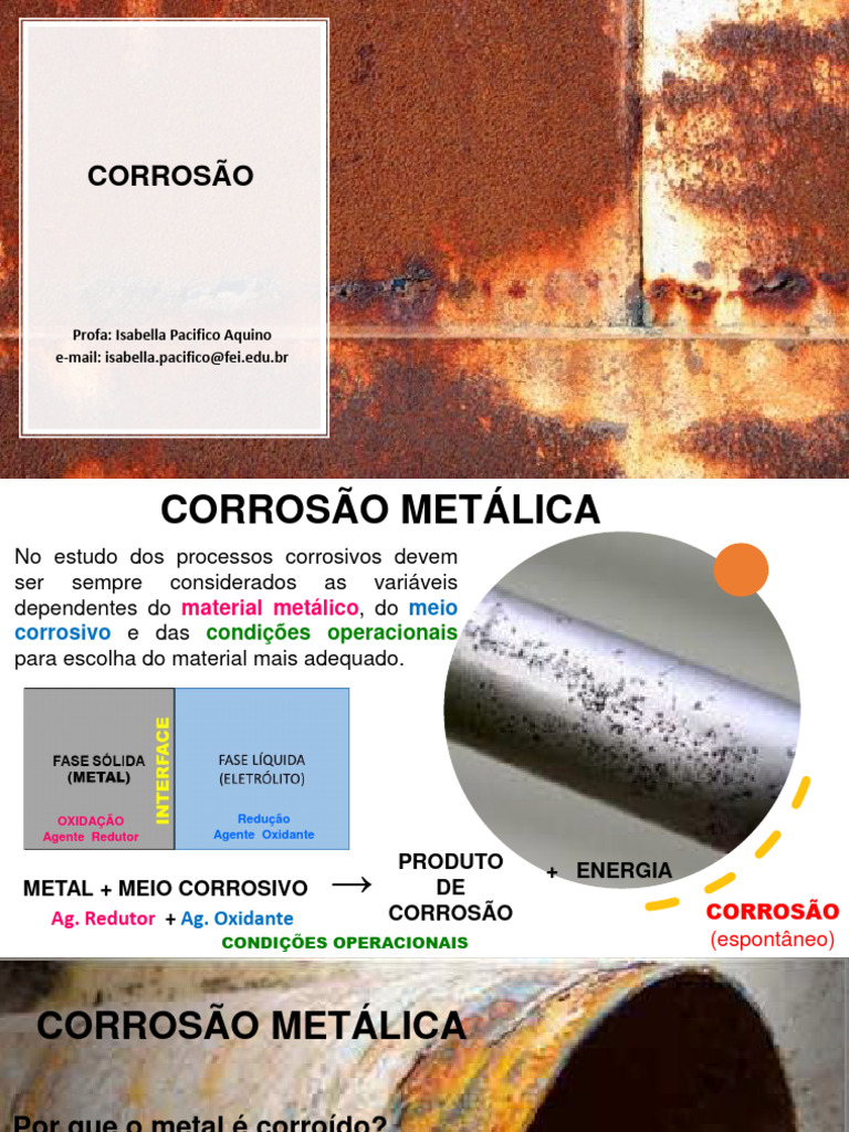 Mecanismos da Corrosão Metálica | PDF | Corrosão | Eletroquímica