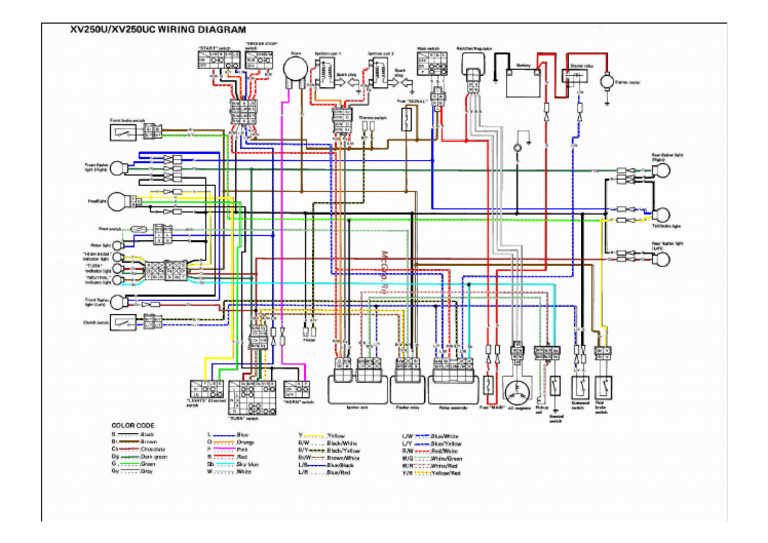 Virago 250 Wiring Diagram-Model | PDF