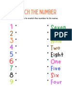 Match The Number Worksheet