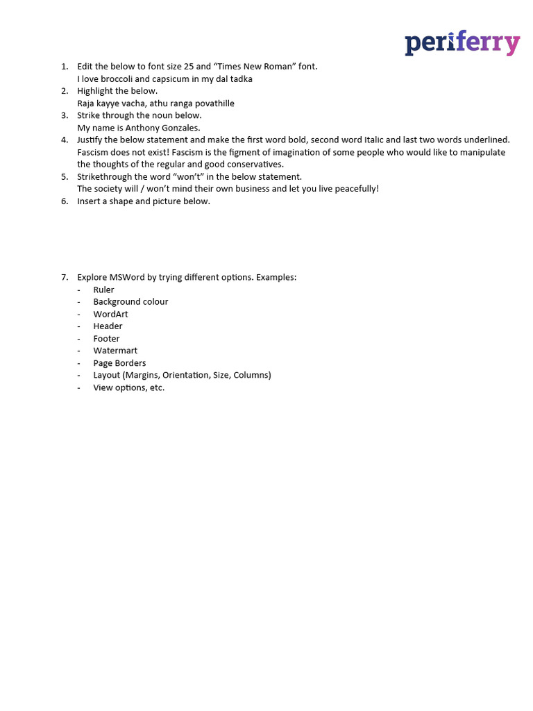 MS Word Formatting and Features Guide | PDF | Language Arts ...
