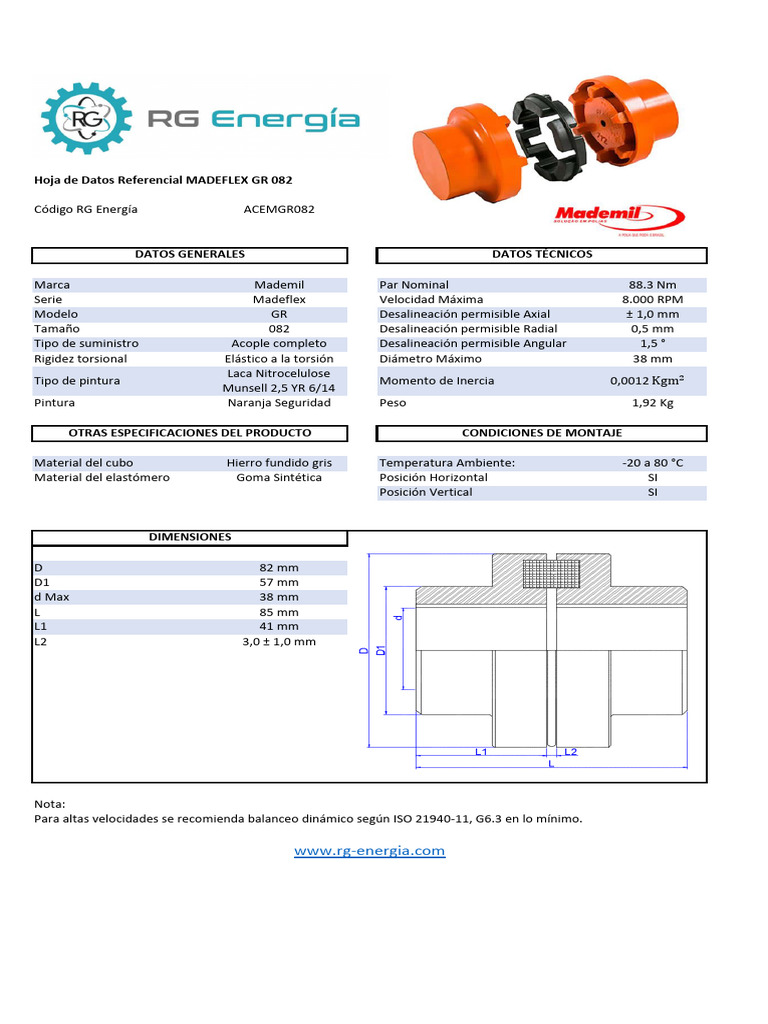 Hoja de Datos MADEFLEX GR 082 | PDF