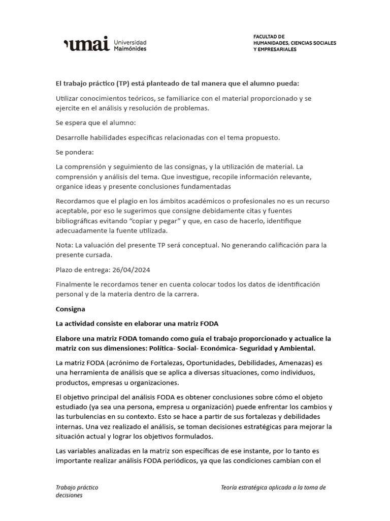 Análisis FODA: Guía para Estudiantes | PDF | Análisis FODA | Business