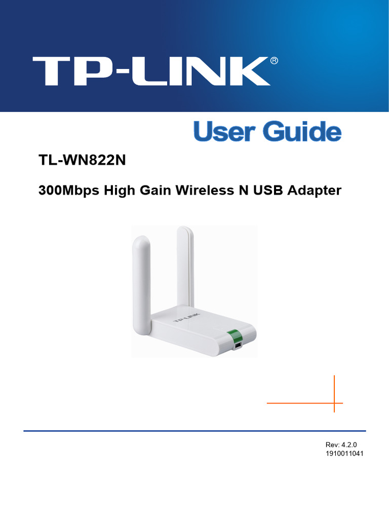 TL-WN822N User Guide | PDF | Wireless Lan | Wireless Access Point