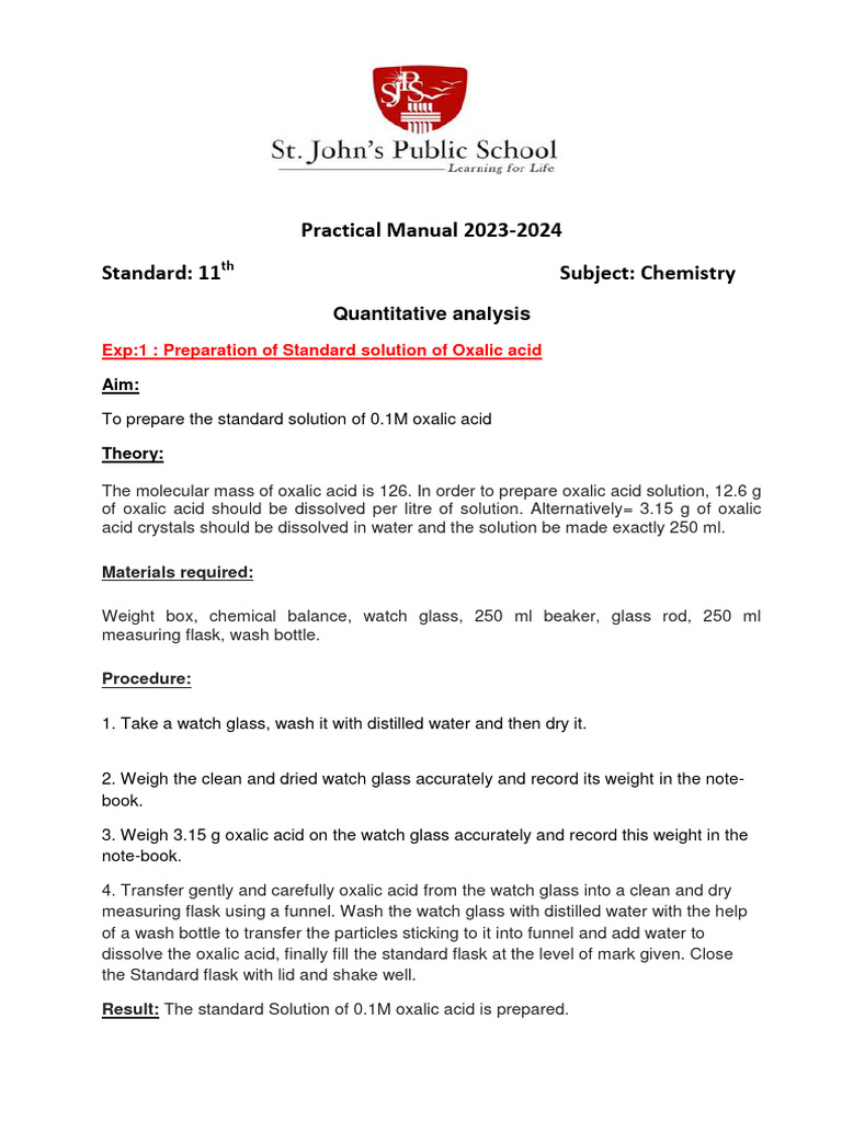QUANTITATIVE ANALYSIS IN CHEMISTRY PDF CLASS 11 visual data 2