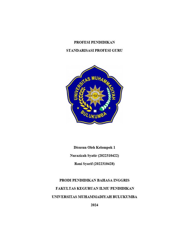 Standarisasi Profesi Guru dalam Pendidikan | PDF