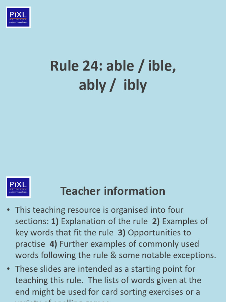 Understanding Able and Ible Rules | PDF | Word | Language Families