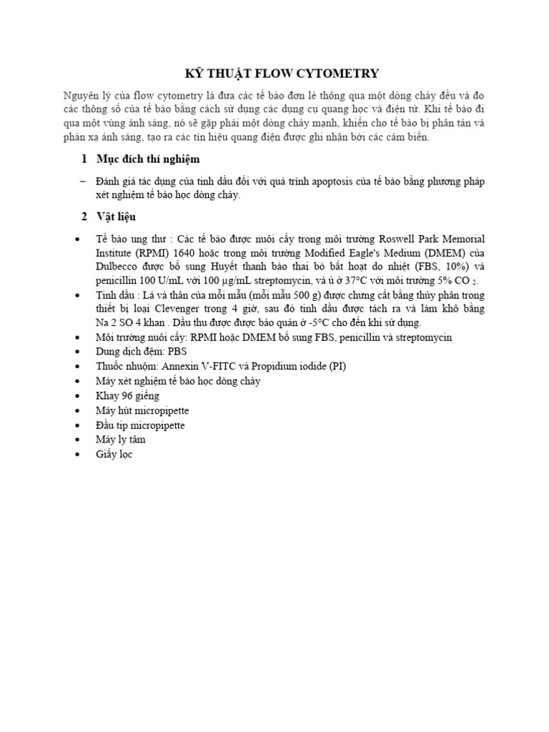 KỸ THUẬT FLOW CYTOMETRY | PDF