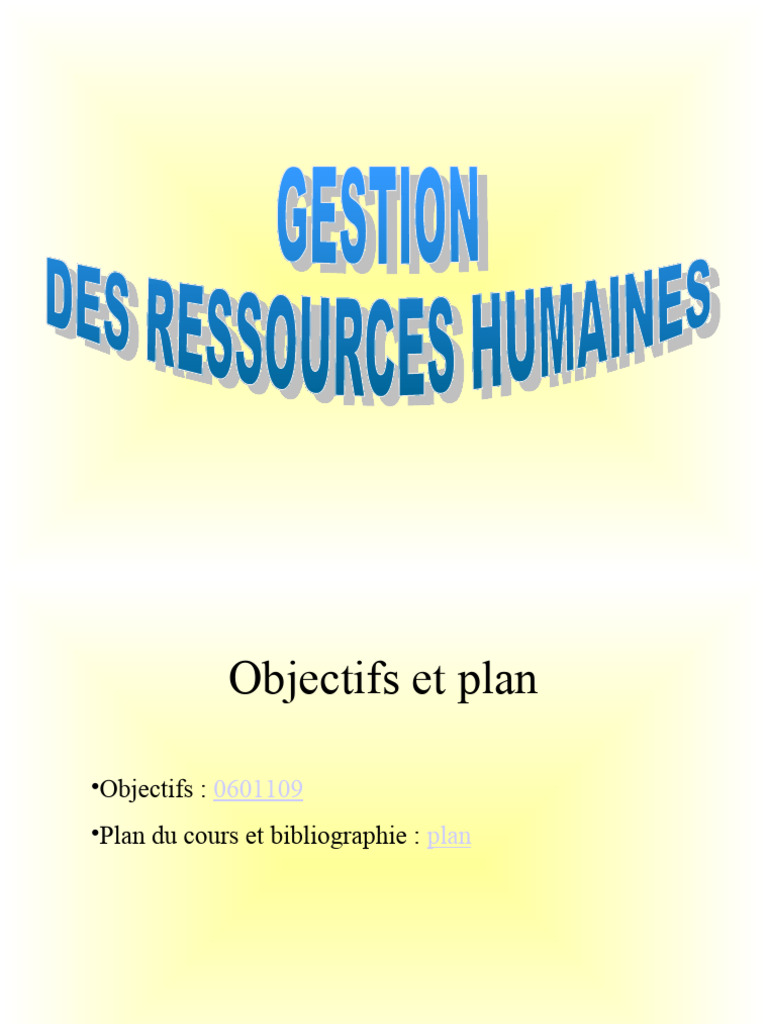 Introduction à la Gestion des RH | PDF | Gestion des ressources ...