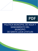 Política Pública Municipal de Agua y Saneamiento de Santa Lucia Utatlan
