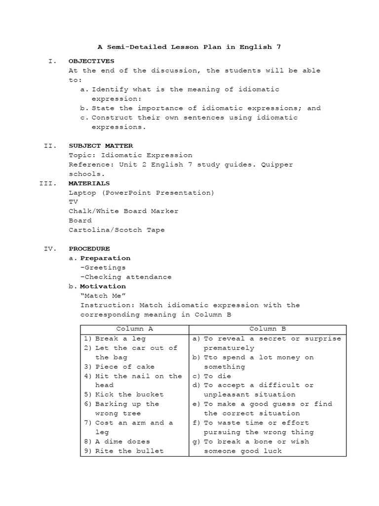 Idiomatic Expressions | PDF | Idiom