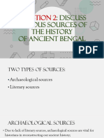 Q 2. Various Sources of Ancient Bengal