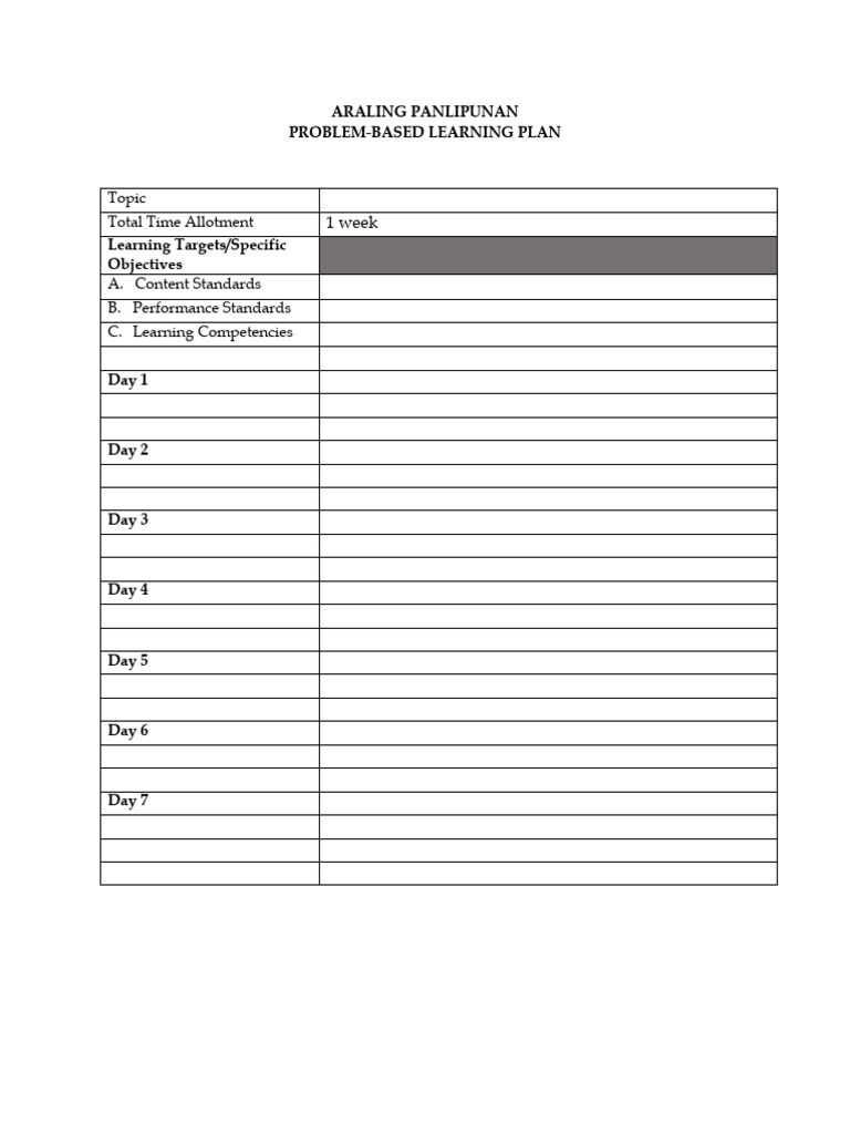 Problem-Based Learning Plan | PDF