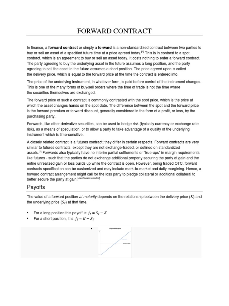 Forward Contract | PDF | Futures Contract | Margin (Finance)