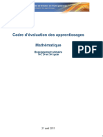 PFEQ Cadre Evaluation Mathematique Primaire