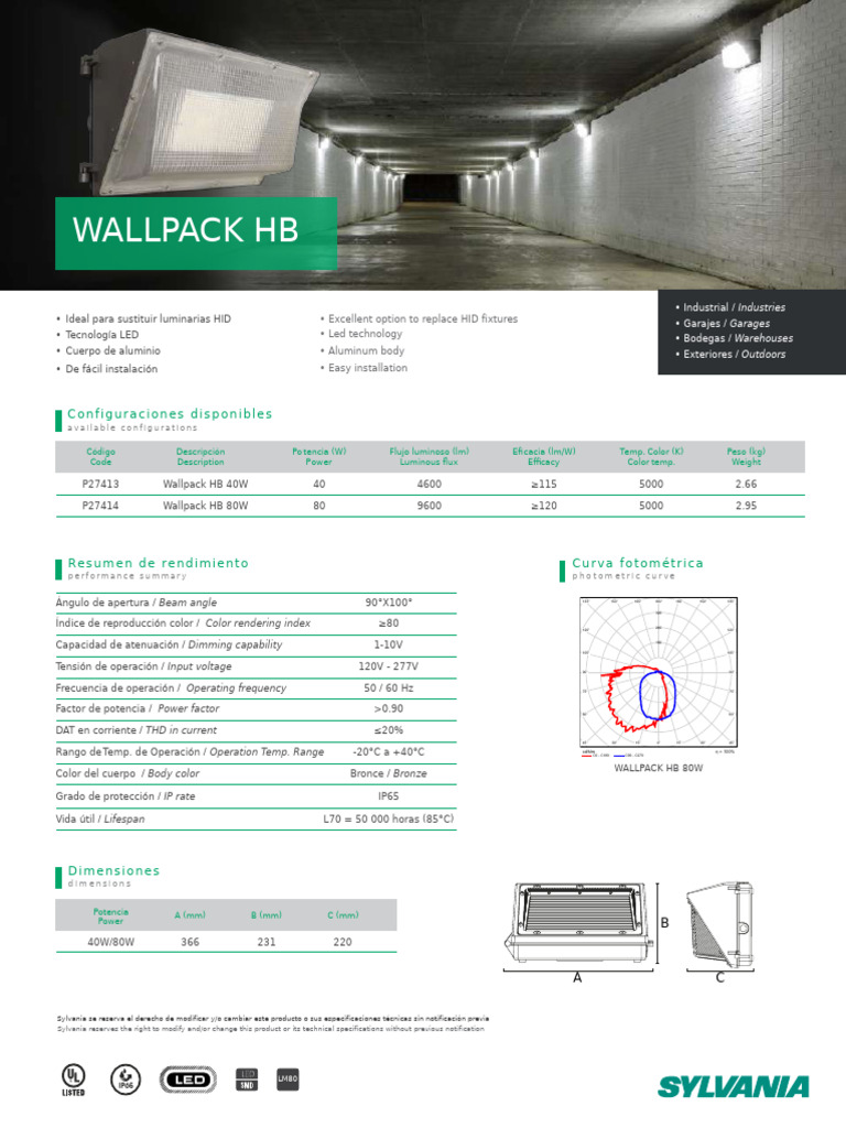 Wallpack 85 Watts | PDF | Cantidades fisicas | Cantidad