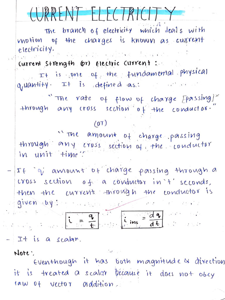 Current Electricity | PDF