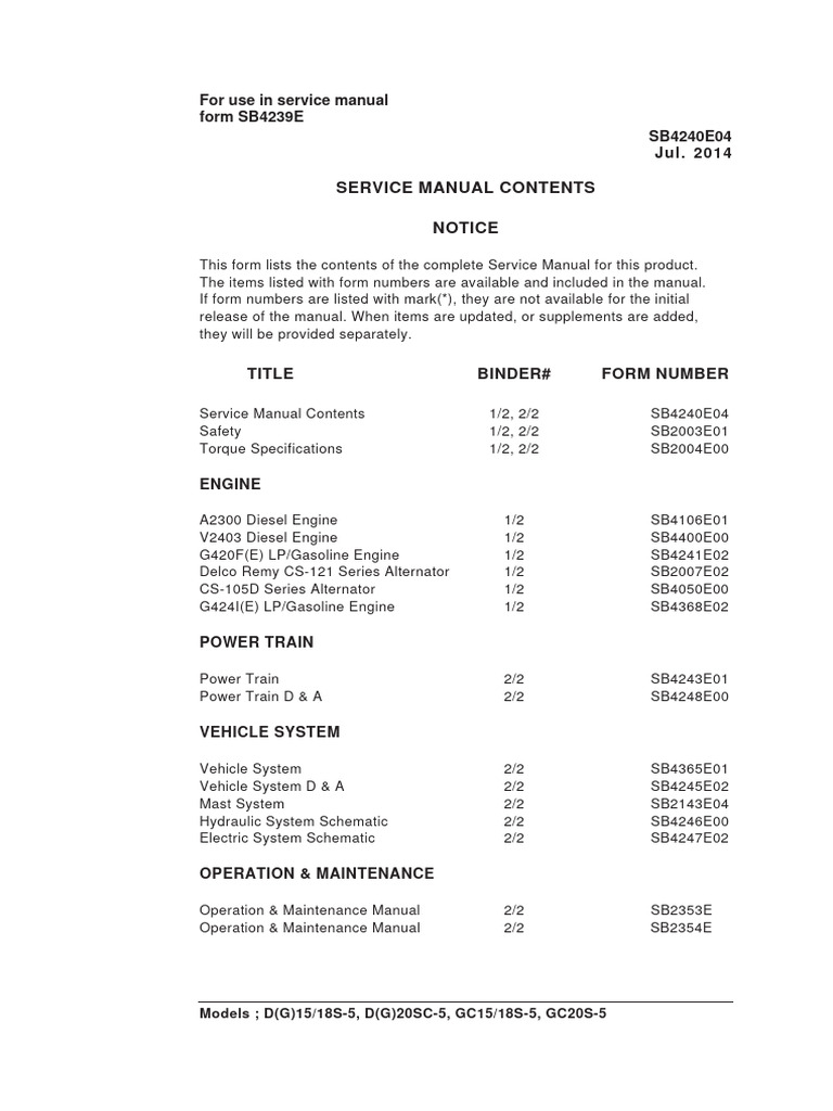 Service Manual Overview and Safety Guide | PDF | Internal Combustion ...