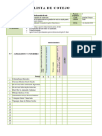 Lista de Cotejo de Sesión 20