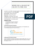 COMPTE RENDU DE LA SEANCE DE TRAVAIL Du 25 Avril 2024
