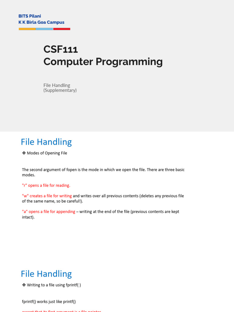 File Handling in C Programming Guide | PDF | Pointer (Computer ...