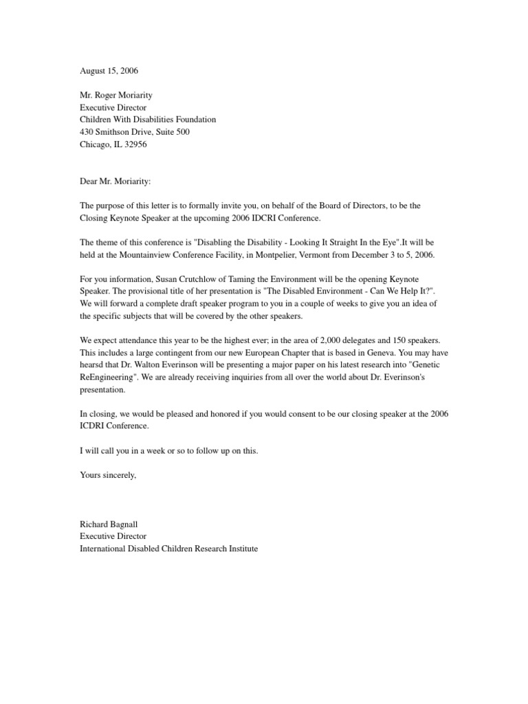 speaker mail invitation Conference   Speaker Invite Letter Invitation speaker mail invitation Conference   Speaker Invite Letter Invitation