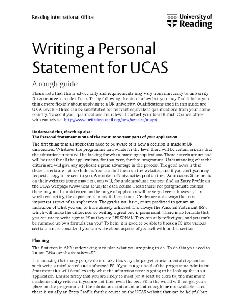 how do you write a personal statement for university uk