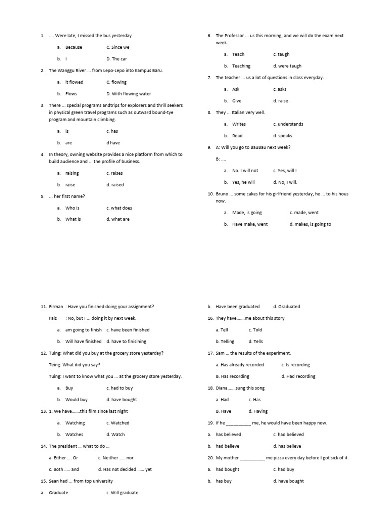 Uji Bahasa Inggris | PDF