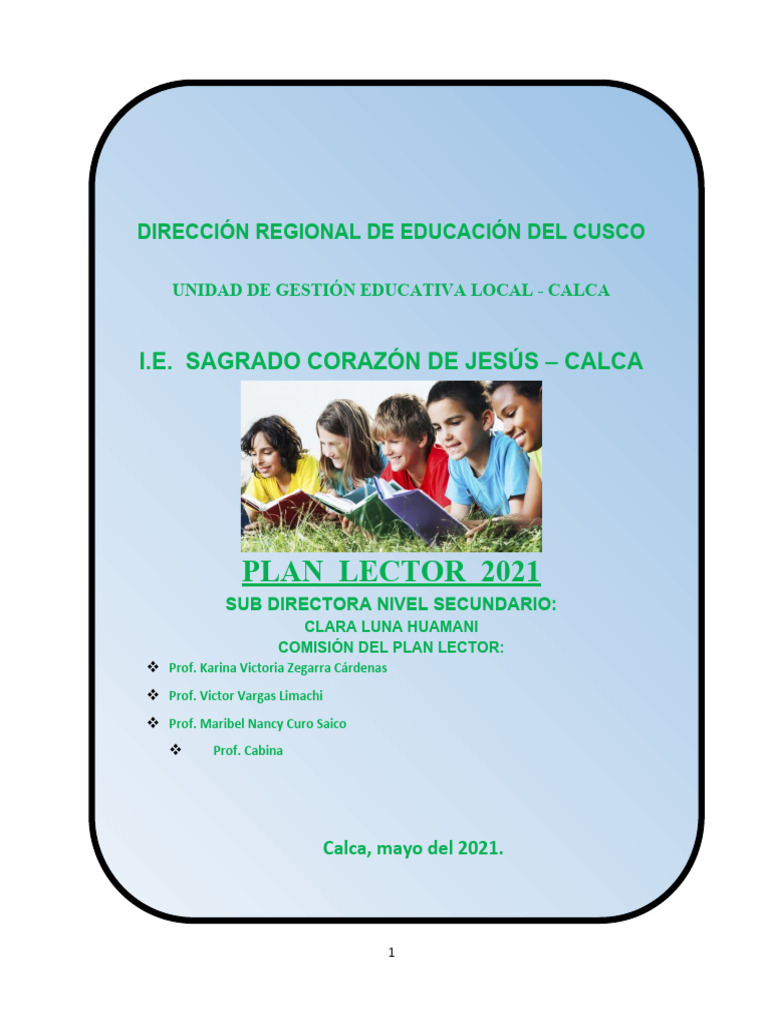 Plan Lector | PDF | Comprensión lectora | Aprendizaje