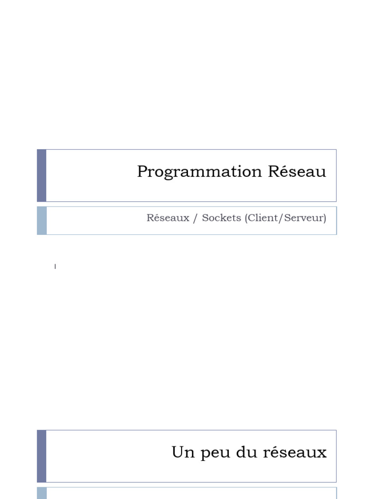 Introduction à la Programmation Réseau | PDF | Thread (informatique ...