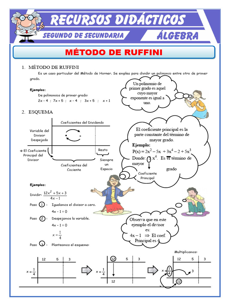 Método de Ruffini: Divisiones y Ejercicios | PDF | División ...