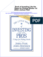 Textbook Ebook The Little Book of Investing Like The Pros Five Steps For Picking Stocks 1St Edition Joshua Pearl All Chapter PDF