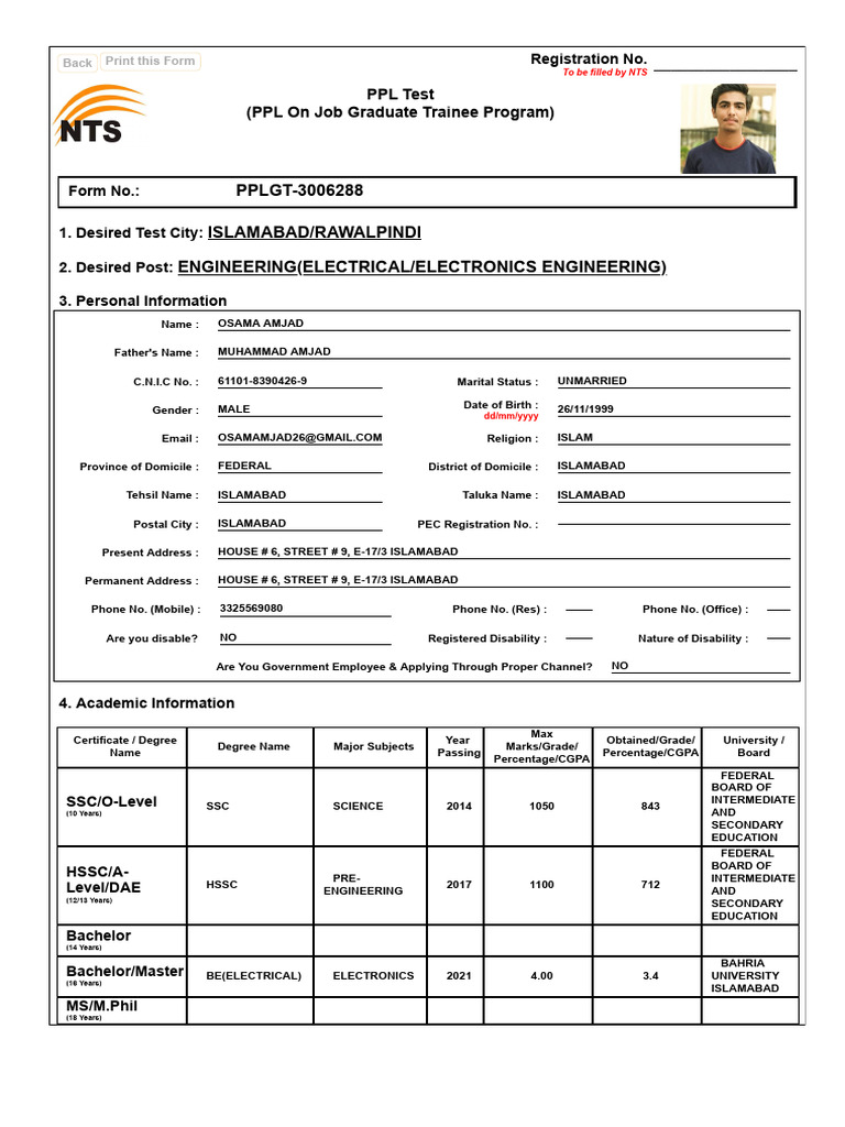 NTS - National Testing Service | PDF | Fee | Invoice